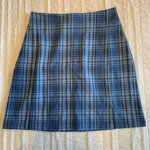 brandy melville blue plaid cara skirt